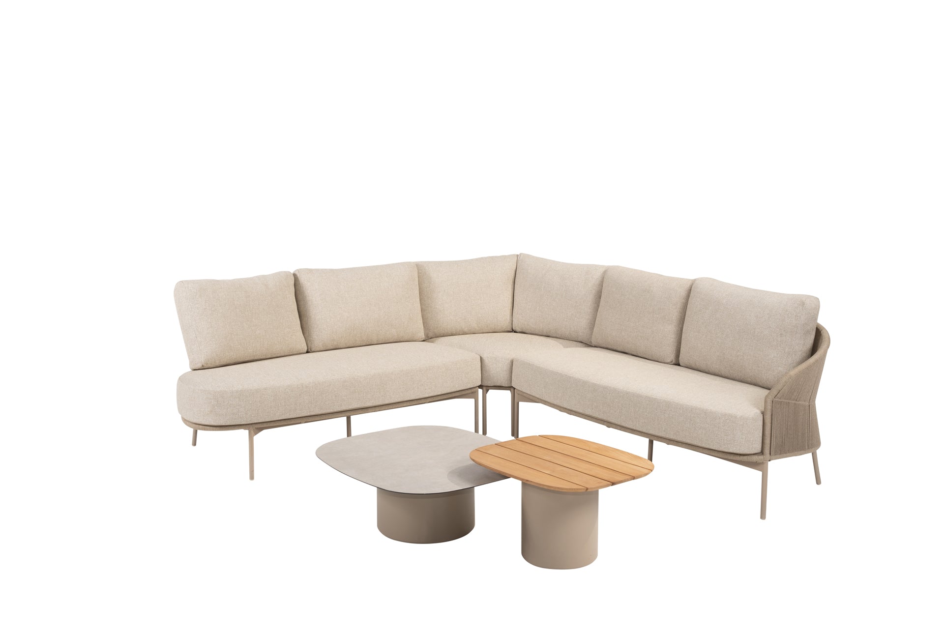 Florence modular corner lounge set latte with Demi tables - Complete Set