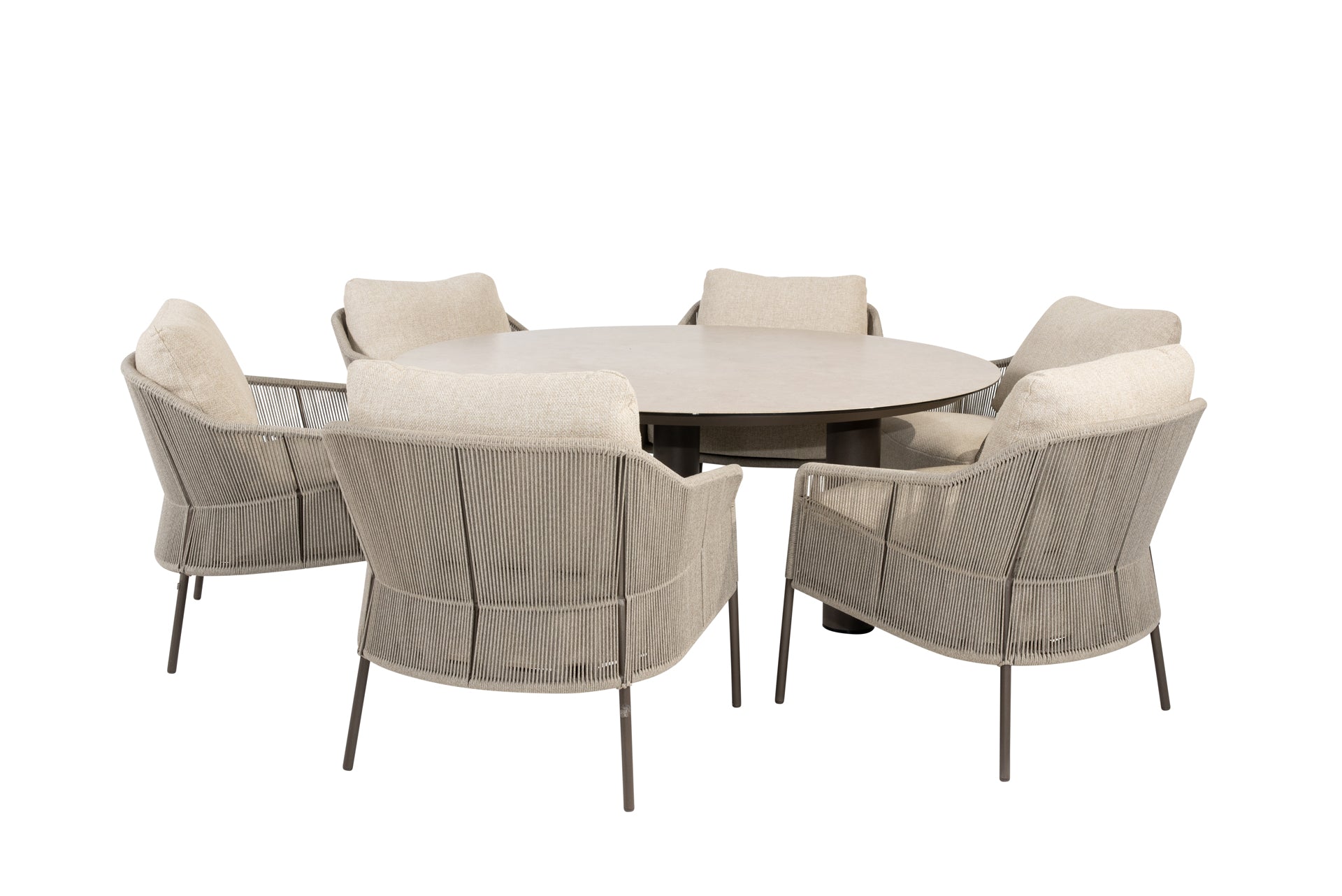 Florence low dining set terre with Donato low dining terre 160 cm - Complete Set