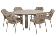 Manitoba dining set Latte with Donato dining table 160cm - Complete Set