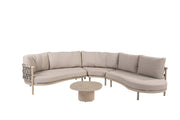 Piacenza modular corner lounge set latte with Sofie table - Complete Set