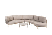 Piacenza modular corner lounge set latte with Vic table - Complete Set