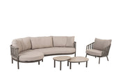 Puglia modular chaise longue terre with lounge chair and Monroe tables - Complete Set