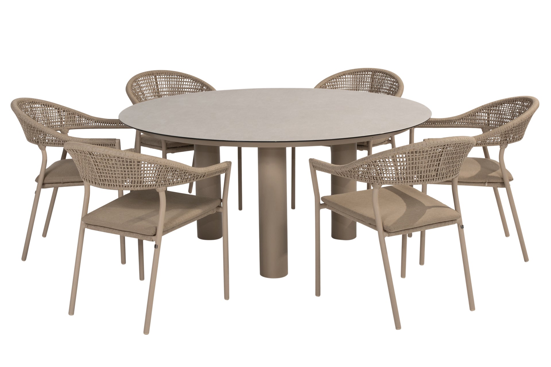 Sienna dining set Latte with Donato dining table 160cm - Complete Set