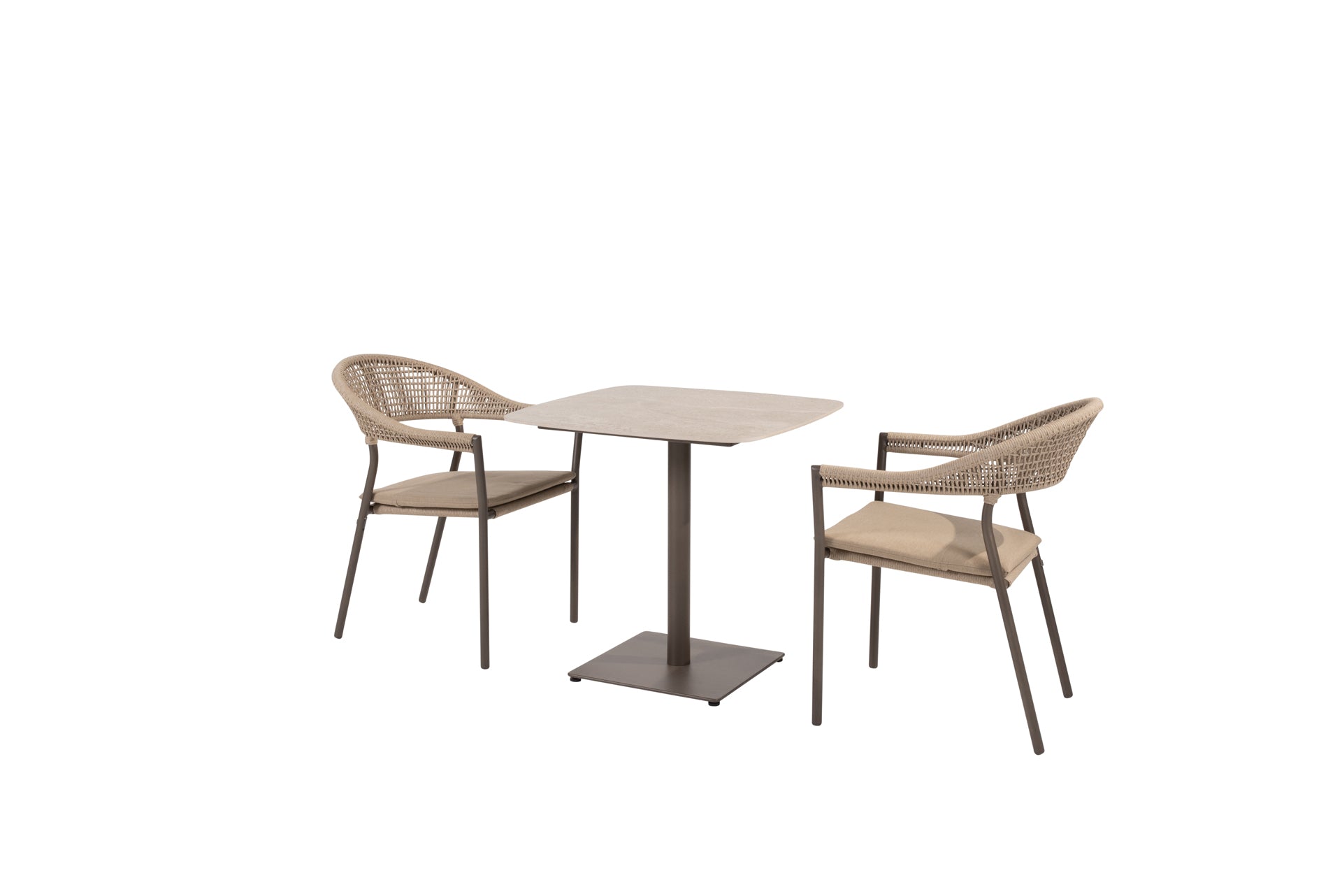 Sienna bistro set terre with Vermont dining table ceramic top 75x75 terre - Complete Set