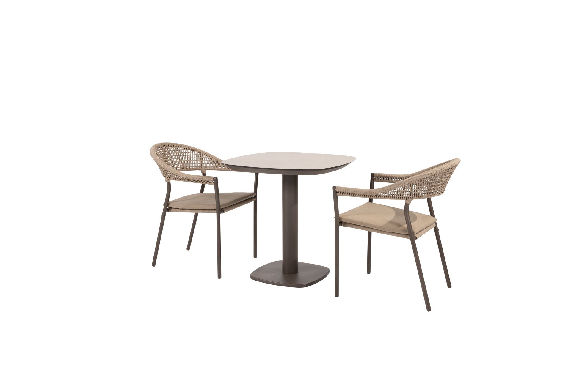 Sienna bistro set terre with Manolo dining table printed ceramic top 75x75 terre - Complete Set