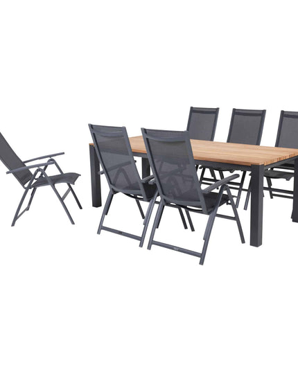 Taste 4SO Cadiz Verstellbarer Stuhl + Kammtisch Anthrazit 220 cm