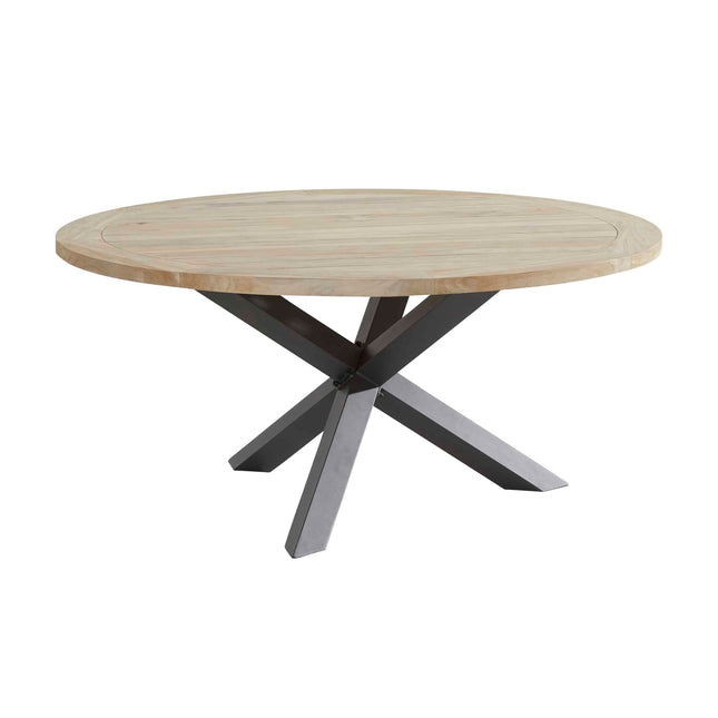 Taste 4SO Louvre Teak Tabelle 160 Ø CM Aluminiumbasis