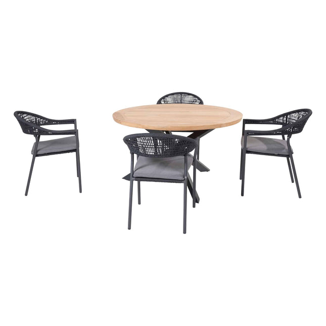 Taste 4SO Sienna Dining + Prado Teak Tabelle 130 Ø CM