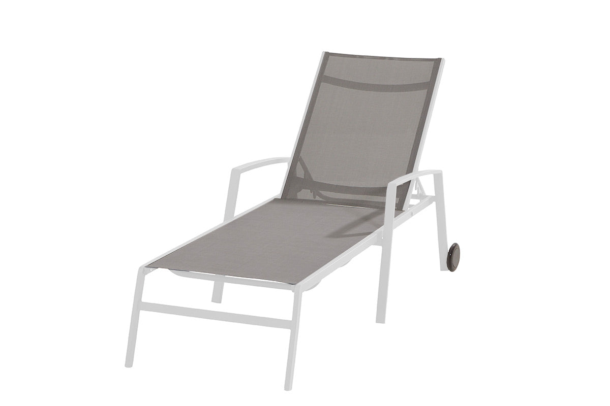 Solana sunbed with wheels - White