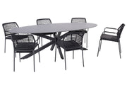 4 Seasons Outdoor Barista anthracite dining set with Privada ellipse dining table - Image 1