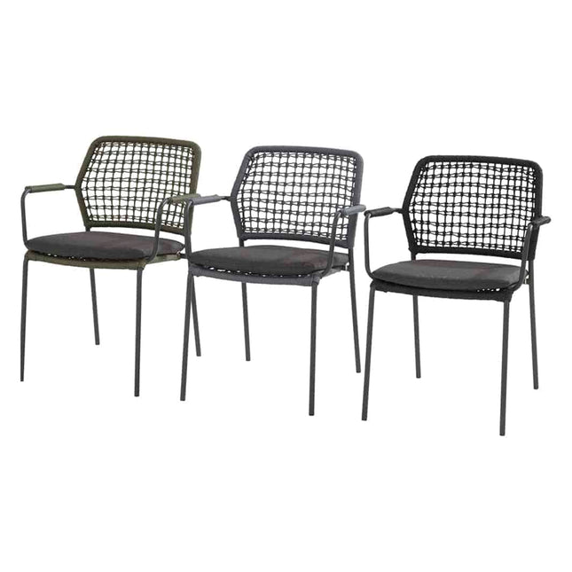 Taste 4SO Barista Dining Anthrazit + Louvre Teak Tabelle 160 Ø CM