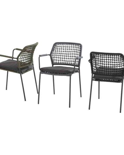 Taste 4SO Barista Dining Anthrazit + Prado Teaktabelle 130 Ø cm