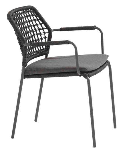 Taste 4SO Barista Dining Anthrazit + Prado Teaktabelle 130 Ø cm