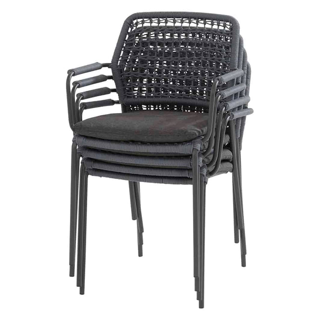 Taste 4SO Barista Dining Anthrazit + Louvre Teak Tabelle 160 Ø CM