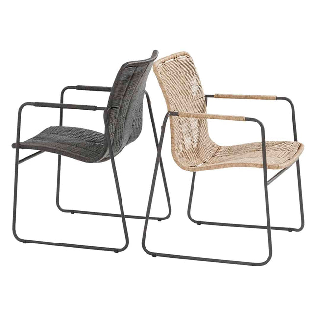 Taste 4SO Palma Dining Anthrazit + Botschafter Teaktabelle 130 Ø CM