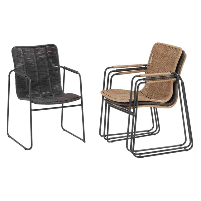 Taste 4SO Palma Dining Anthrazit + Botschafter Teaktabelle 130 Ø CM