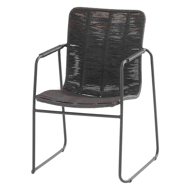 Taste 4SO Palma Dining Anthrazit + Botschafter Teaktabelle 130 Ø CM