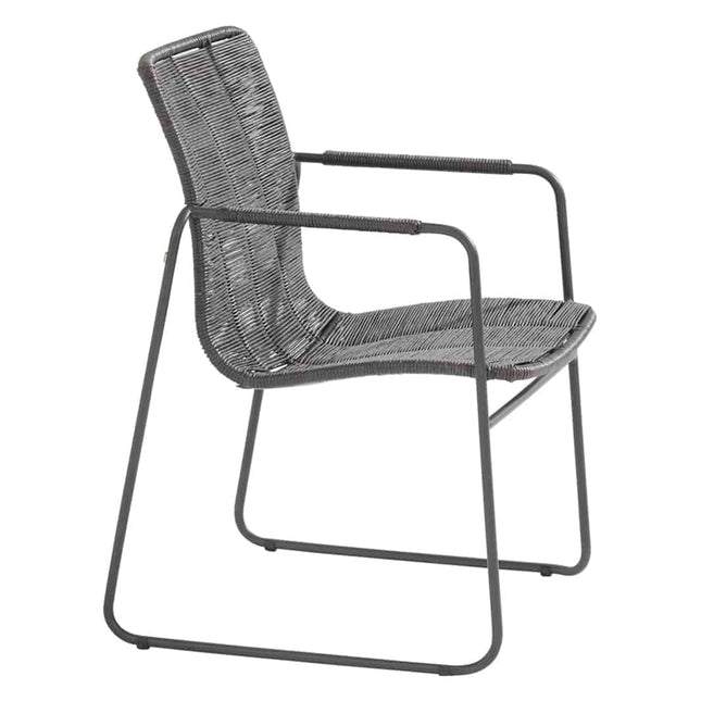 Taste 4SO Palma Dining Anthrazit + Botschafter Teaktabelle 130 Ø CM