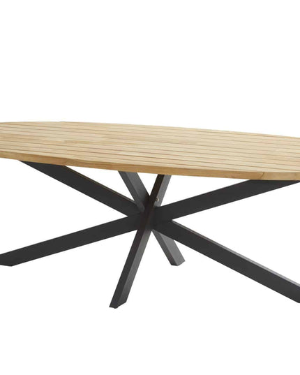 4 Seasons Outdoor Fabrice Dining Anthrazit + Taste 4SO Prado Teaktisch Ellips 240 cm