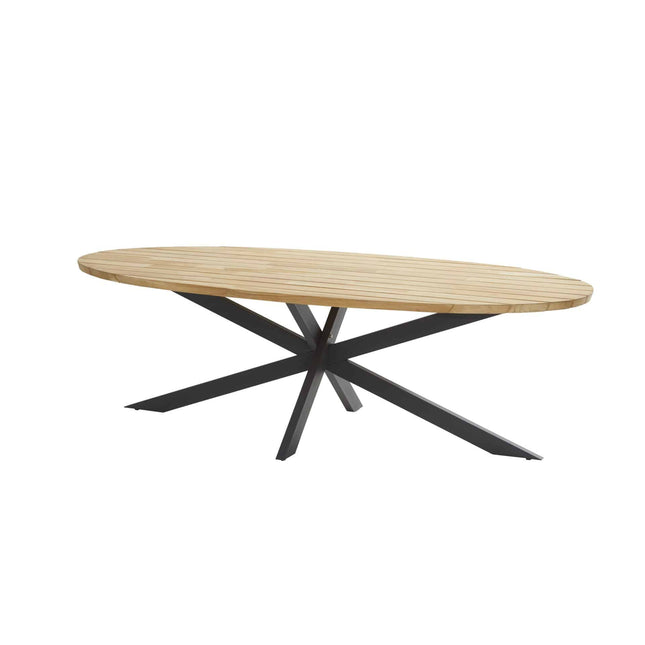 4 Seasons Outdoor Aprilla Ess Anthrazit + Taste 4SO Prado Teaktisch Oval 240 cm
