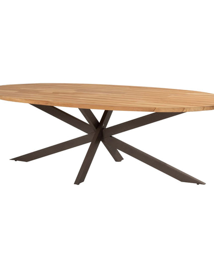4 Seasons Outdoor Bernini Essstuhl + Taste 4SO Prado Teak Tisch Oval 240 cm Terre Onderstel