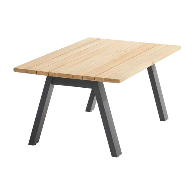 Taste 4SO Ambassador High Couchtisch Anthrazit, Teaktafel 120 x 70 x 55 cm.