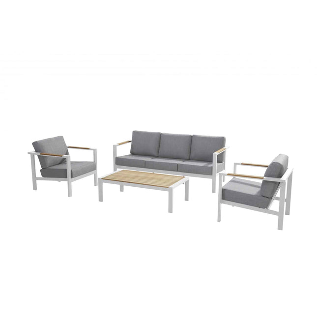 Taste 4SO Ingwer Lounge Set Weiß + Kaffeetisch 120 x 64,5 cm
