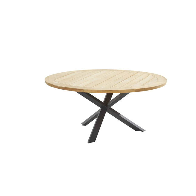 4 Seasons Outdoor Veneto Dining Anthrazit + Taste 4SO Prado Teak Tabelle 160 Ø CM + Lazy Susan