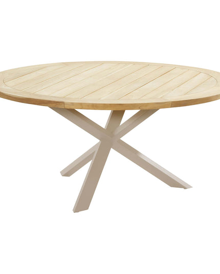 Taste 4SO Sienna Dining + Prado Teak Tabelle 160 Ø CM Latte Basis