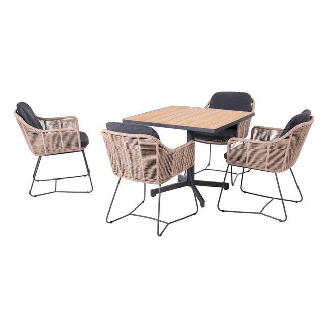 Taste 4SO Belmond Dining Naturel + Fiesta Tabelle 90 × 90 cm