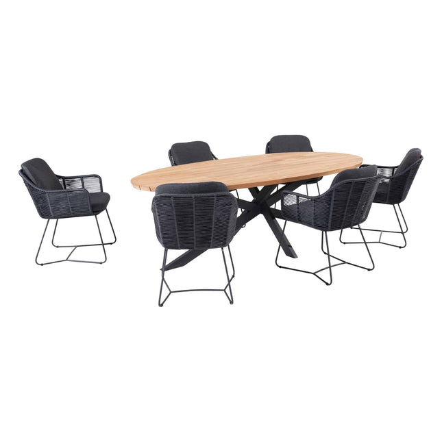 Taste 4SO Belmond Dining Anthrazit + Prado Tabelle 240 cm Oval