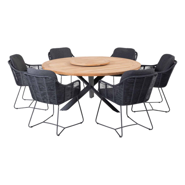 Taste 4SO Belmond Dining Anthrazit + Prado Tabelle 160 Ø cm