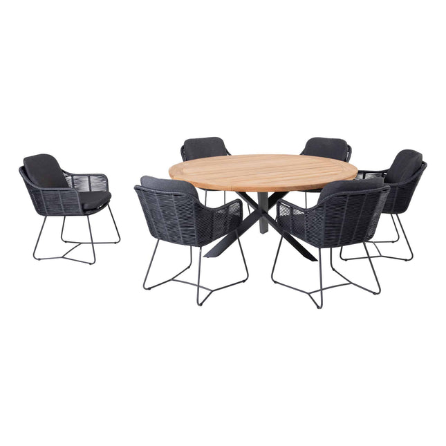 Taste 4SO Belmond Dining Anthrazit + Prado Tabelle 160 Ø cm