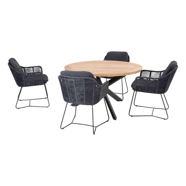 Taste 4SO Belmond Dining Anthrazit + Prado Tabelle 130 Ø cm