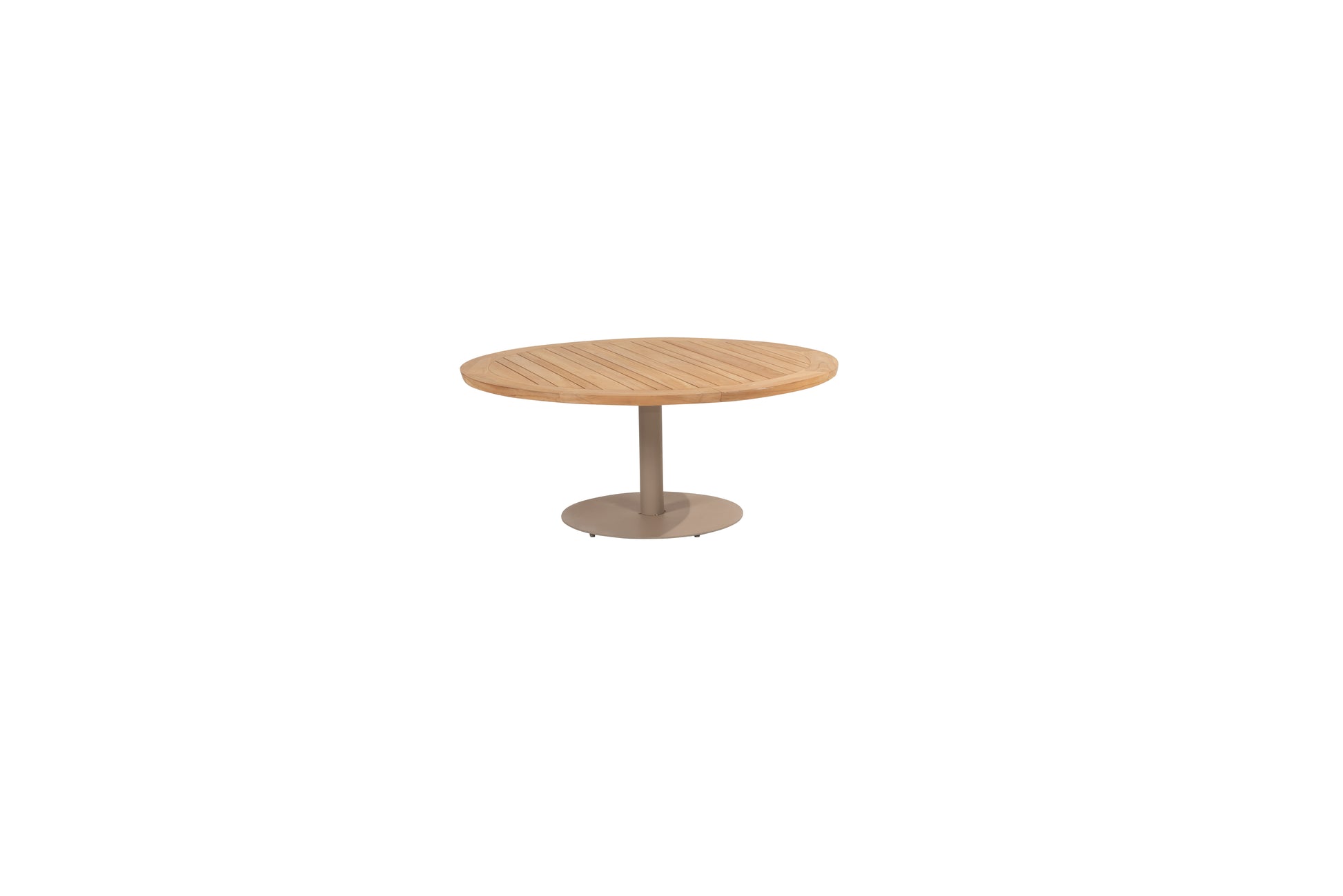Saba low dining table Teak top 160cm with Latte base