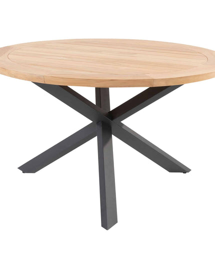 4 Seasons Outdoor Veneto Dining Anthrazit + Geschmack 4SO Prado Teak Tabelle 130 Ø CM