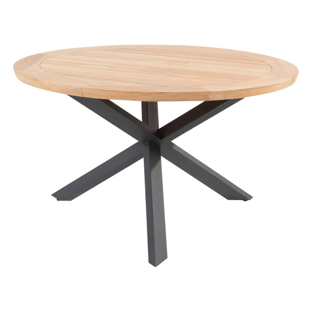4 Seasons Outdoor Veneto Dining Anthrazit + Taste 4SO Prado Teak Tabelle 130 Ø CM