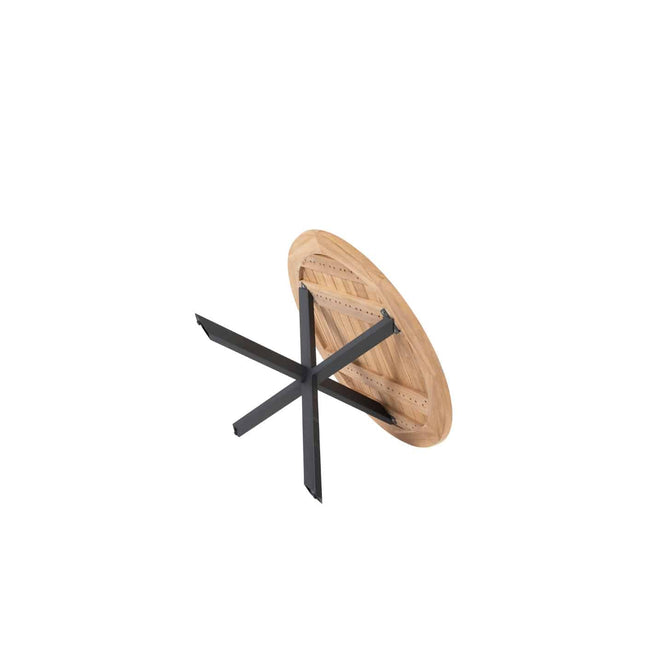 4 Seasons Outdoor Aprilla Ess Anthrazit + Taste 4SO Prado Teaktisch 130 Ø CM