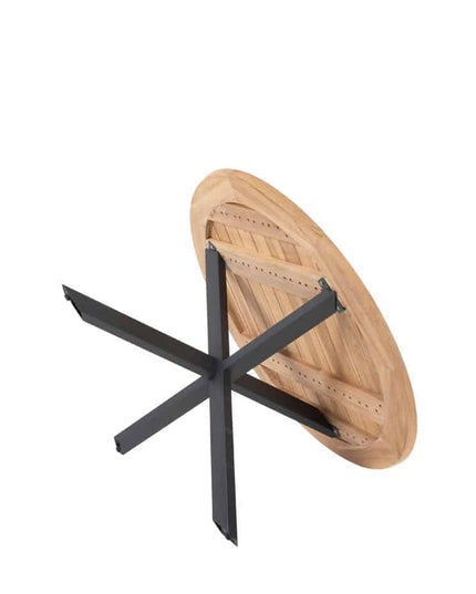 4 Seasons Outdoor Veneto Dining Anthrazit + Geschmack 4SO Prado Teak Tabelle 130 Ø CM