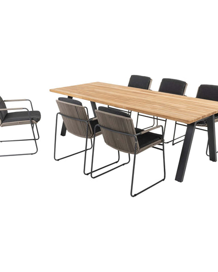 Taste 4SO Parma Stackbares Essen + Ambassador Teaktabelle 240 cm