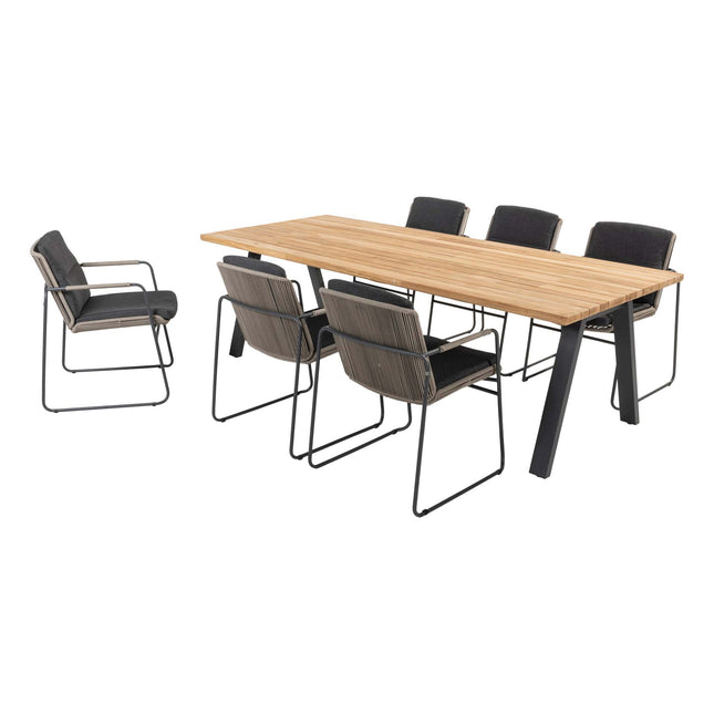 Taste 4SO Parma Stackbares Essen + Ambassador Teaktabelle 240 cm