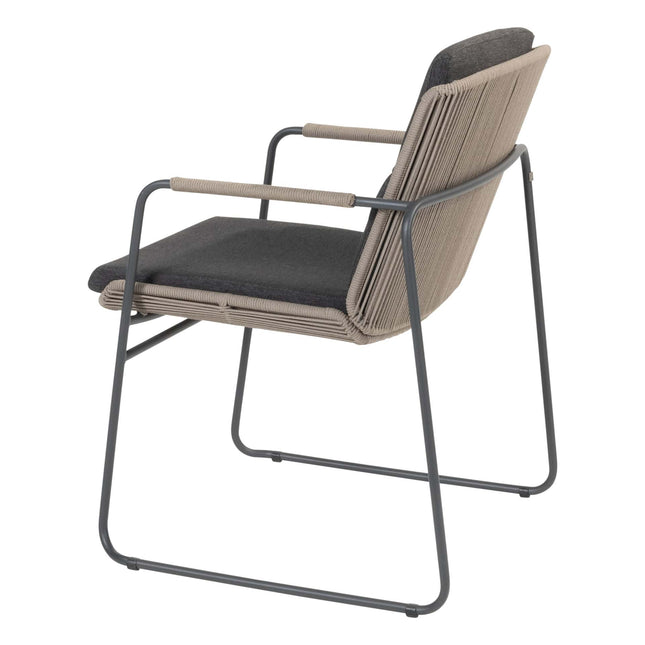 Taste 4SO Parma Stackbares Essen + Manolo -Tisch -Anthrazit mit bedrucktem Keramiktisch -Top 240 cm