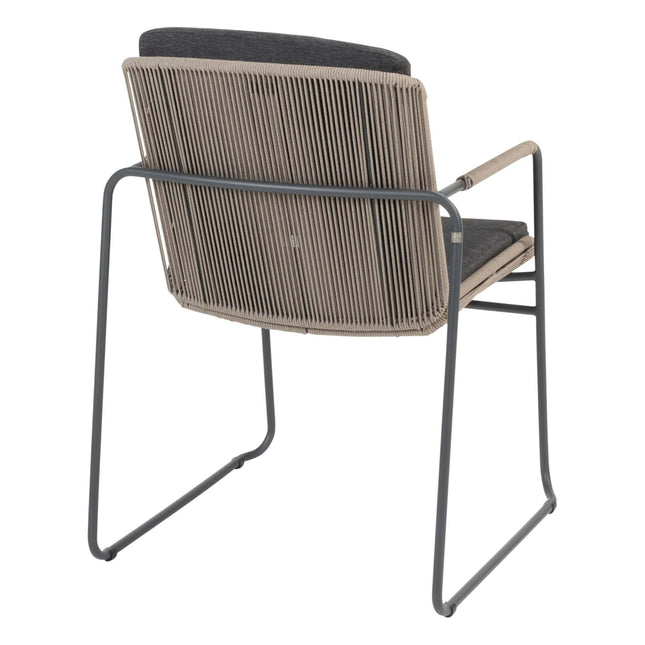 Taste 4SO Parma Stapelbares Essen + 4 Jahreszeiten Outdoor Goa Tisch HPL 95 cm Schiefer Anthrazit