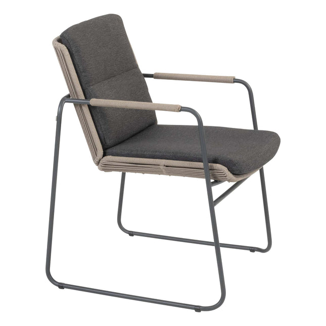 Taste 4SO Parma Stapelbares Essen + 4 Jahreszeiten Outdoor Goa Tisch HPL 95 cm Schiefer Anthrazit