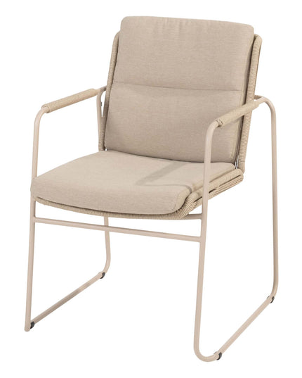 Taste 4SO Parma Stapelbares Esslatte + Prado Teaktabelle 160 Ø cm