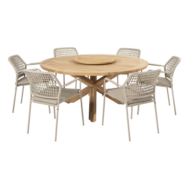 Taste 4SO Barista Dining Latte + Prado Teak Tabelle 160 Ø CM