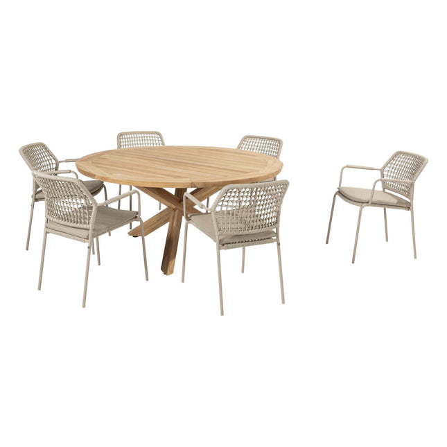 Taste 4SO Barista Dining Latte + Prado Teak Tabelle 160 Ø CM