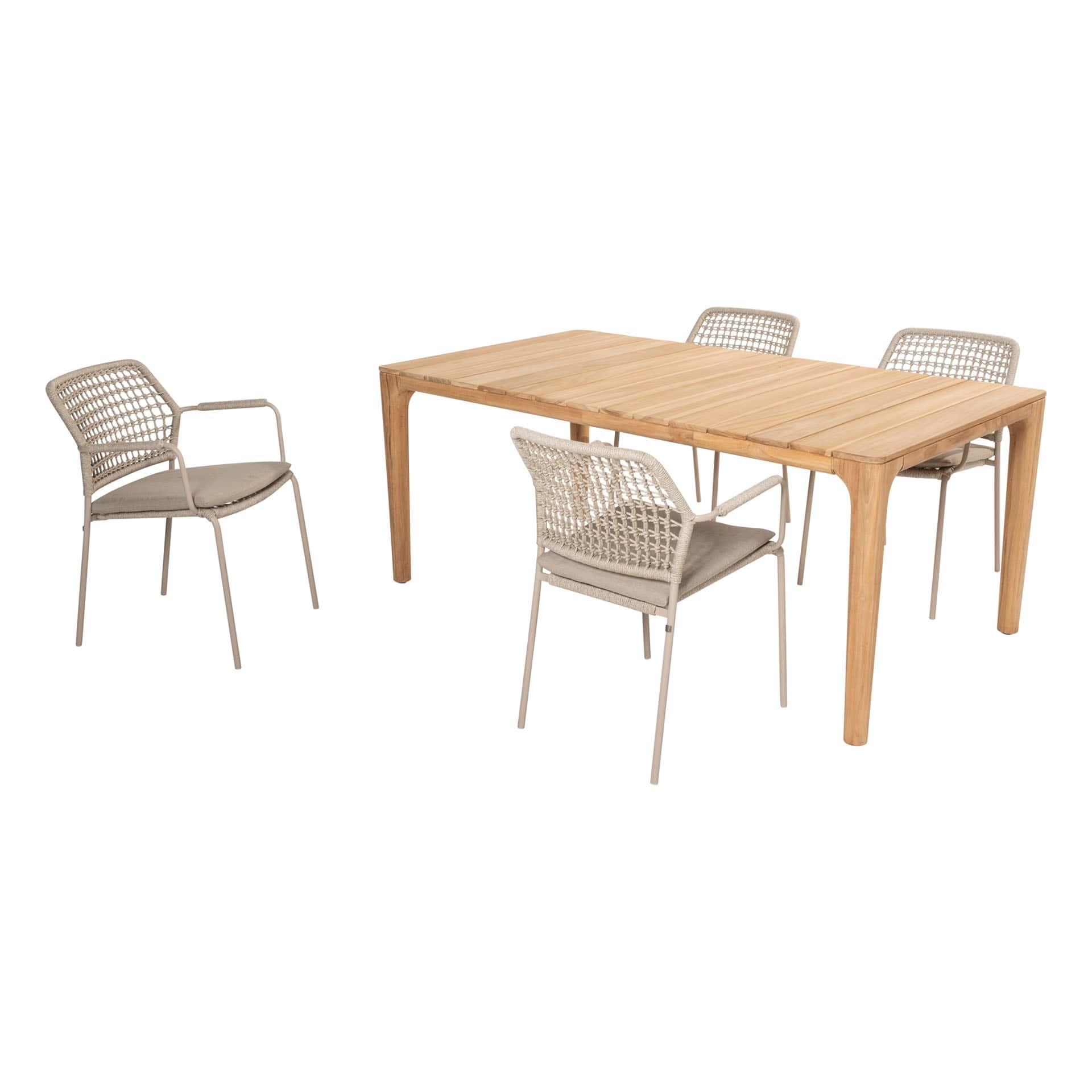 4SO Barista dining set latte (4 st.) met Liam tafel 180x100cm - afbeelding 2