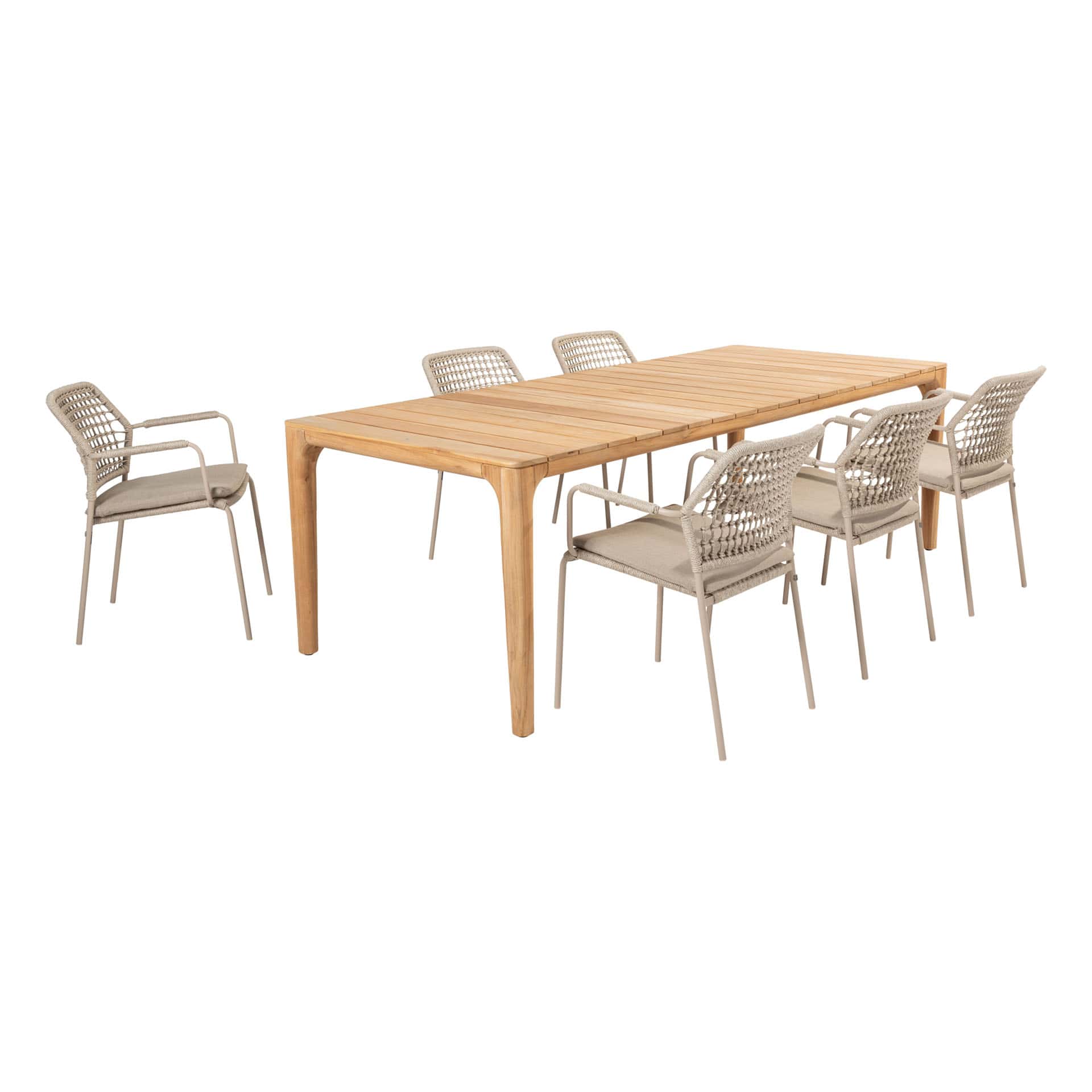 4SO Barista dining set latte (6 st.) met Liam tafel 240x100cm - afbeelding 12