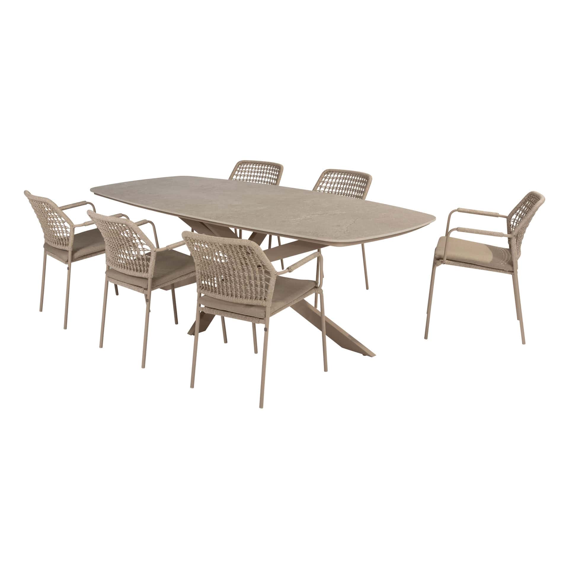 4SO Barista dining set latte (6 st.) met Prado tafel 240x105cm - afbeelding 12